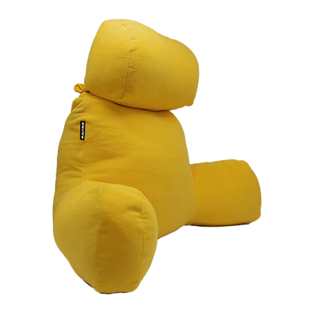 Polar amarillo, cojin de lectura. De venta online y física en Siextta Concept Design. Gijón, Asturias.